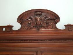Grand French Henry II Style Mahogany Queen Size Bed | Antique & Vintage | Moonee Ponds Antiques | Australia Wide Delivery