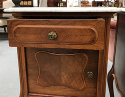 Pair Of French Walnut Marble Top Bedsides | Antique & Vintage | Moonee Ponds Antiques | Australia Wide Delivery