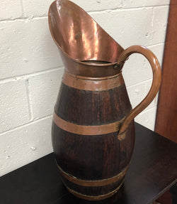 French Oak Coopered With Copper Large Jug | Antique & Vintage | Moonee Ponds Antiques | Australia Wide Delivery