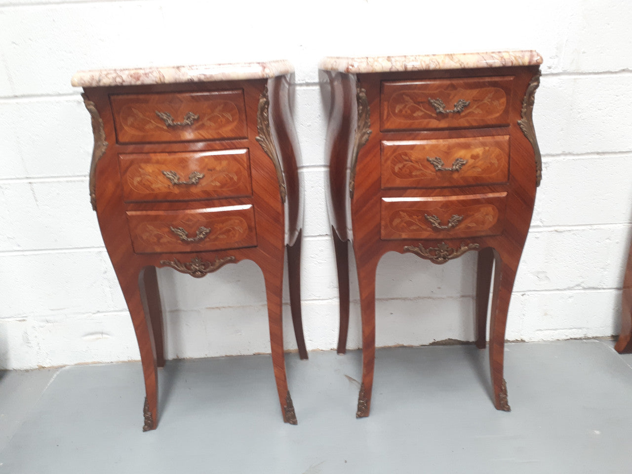 Pair Of French Louis XV Style Miniature Commode Bedsides