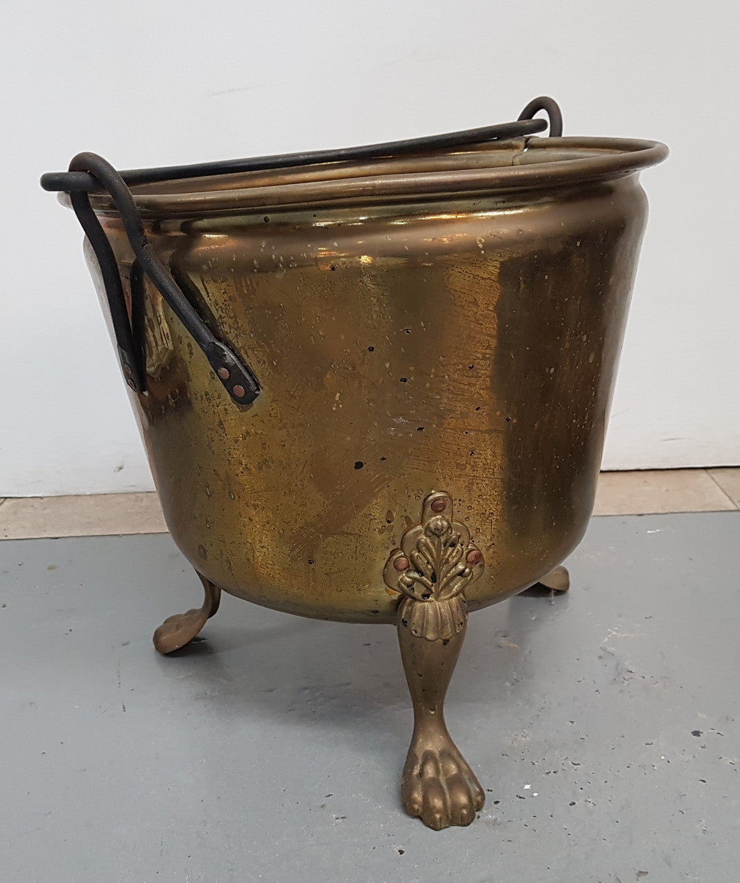 Vintage Brass Coal Bucket