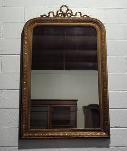 Late 19th Century French Gilt Mirror With Ribbon Crest | Antique & Vintage | Moonee Ponds Antiques | Australia Wide Delivery