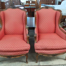Pair Of French Carved Louis XV Style Fauteuils