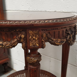 French Louis XVI Style Carved Two Tier Table