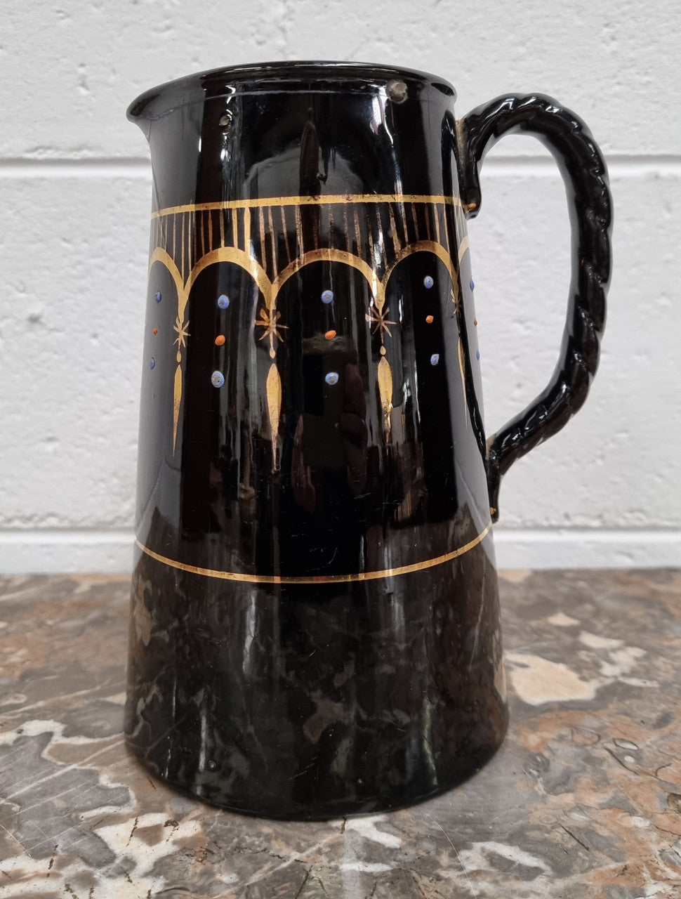 Victorian Black Decorative Jug | Antique & Vintage | Moonee Ponds Antiques | Australia Wide
