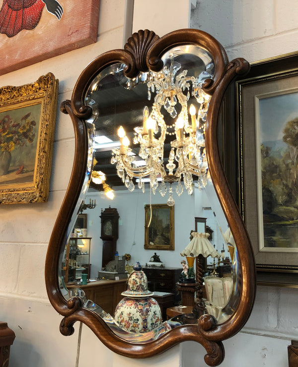 Lovely french oak wall mirror