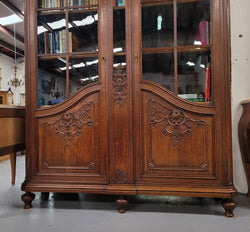 French Oak Louis 15th Style Large Two Door Bookcase | Antique & Vintage | Moonee Ponds Antiques | Australia Wide Delivery