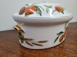 Royal Worcester Porcelain Gold Trim & Knob “Evesham” Pattern Casserole Dish | Antique & Vintage | Moonee Ponds Antiques | Australia Wide Delivery