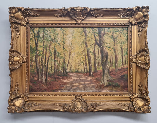 Amazing French signed oil on canvas painting of trees, it is framed in a lovely gilt frame. In good original condition. Please see photos as they form part of the description.