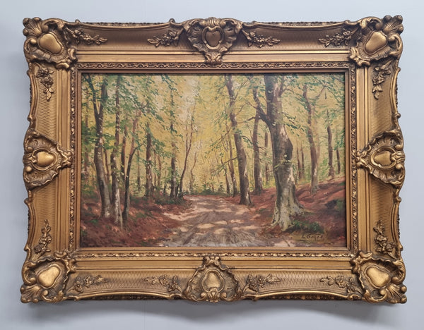 Amazing French signed oil on canvas painting of trees, it is framed in a lovely gilt frame. In good original condition. Please see photos as they form part of the description.