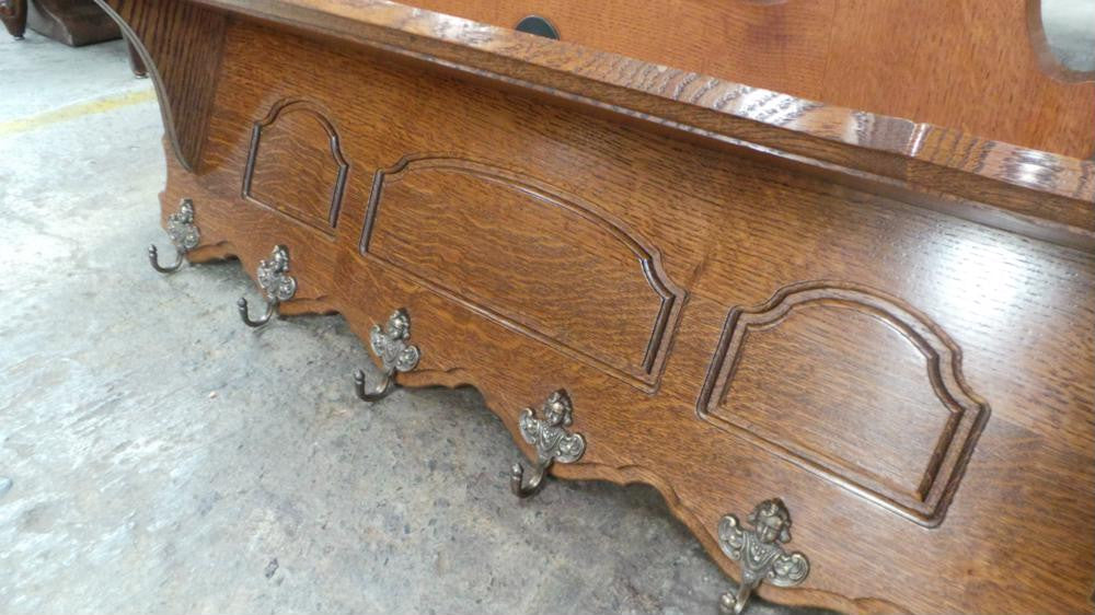 French Oak Carved Wall Mounted Coat-Hat Rack | Antique & Vintage | Moonee Ponds Antiques | Australia Wide Delivery