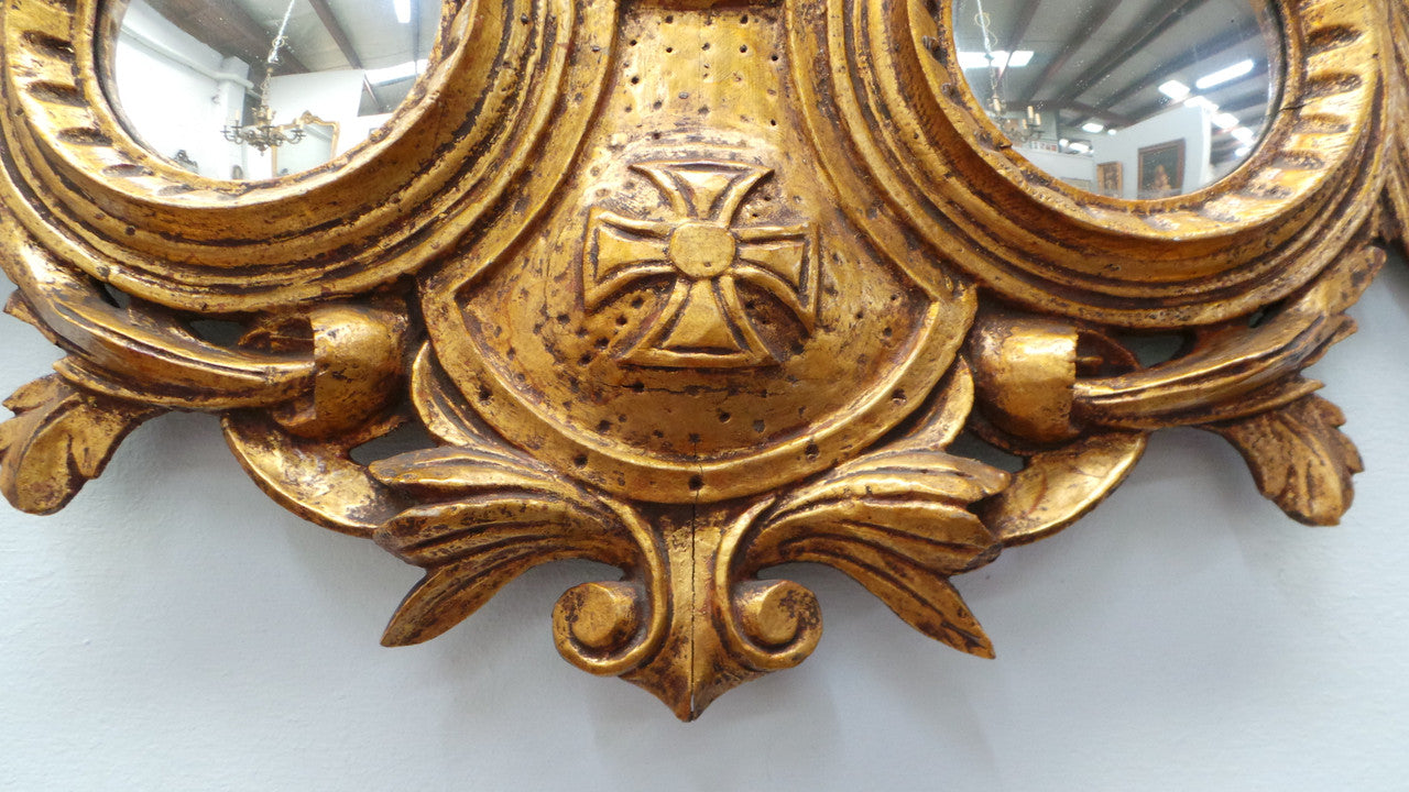 Beautiful Hand Carved French Gilt Wood Double Convex Mirror-1 | Antique & Vintage | Moonee Ponds Antiques | Australia Wide Delivery