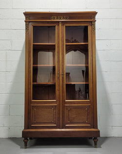 Walnut French Two Door Bookcase | Antique & Vintage | Moonee Ponds Antiques | Australia Wide Delivery