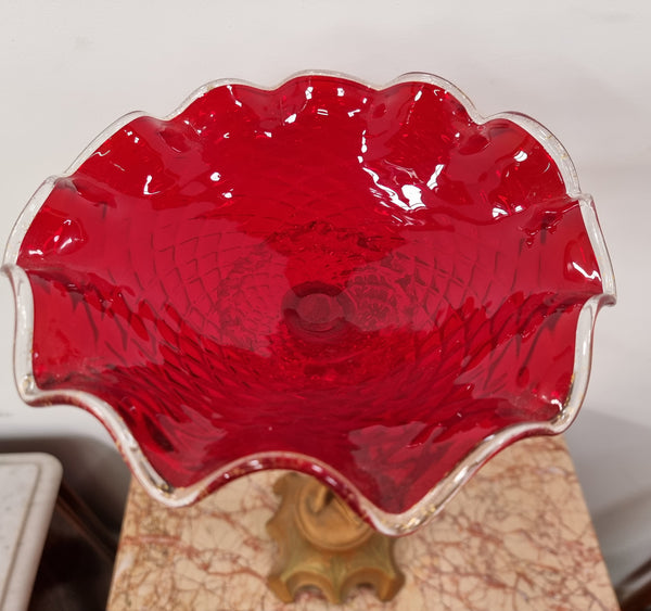 Beautiful Victorian Ruby glass comport and cherub stand in good original condition.