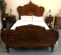 French Louis XIV th Style Walnut Carved Bed | Antique & Vintage | Moonee Ponds Antiques | Australia Wide Delivery