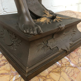 Fabulous French 19th Century cold painted Spelter Statue ( Le Force) in good original condition.