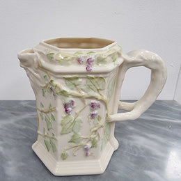 Belleek brown stamp (1980 – 1993) jug with ivy decoration, branch handle and Bacchus spout. It is in good original condition, please view photos as they help form part of the description.