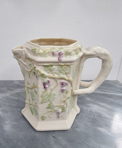 Belleek Brown Mark Jug With Ivy Decoration, Branch Handle & Bacchus Spout | Antique & Vintage | Moonee Ponds Antiques | Australia Wide Delivery