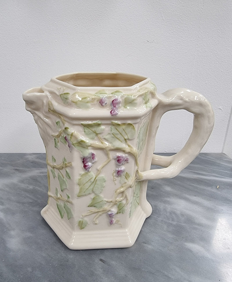 Belleek brown stamp (1980 – 1993) jug with ivy decoration, branch handle and Bacchus spout. It is in good original condition, please view photos as they help form part of the description.