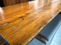 Australian Pine Trestle Style Table | Antique & Vintage | Moonee Ponds Antiques | Australia Wide Delivery