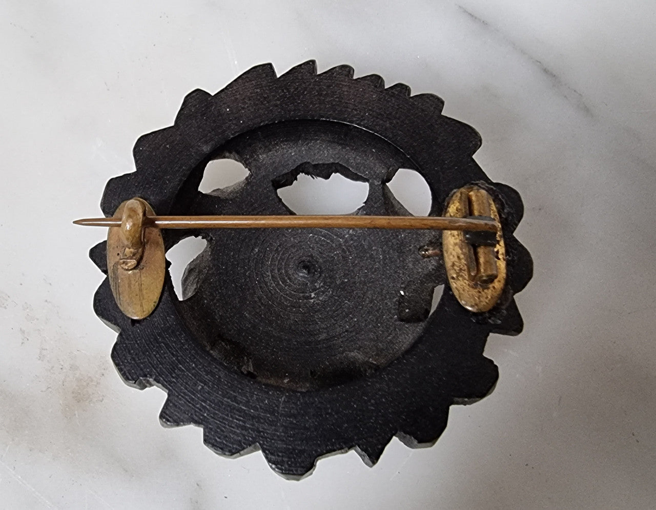 Victorian Whitby Jet Mourning Brooch