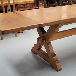 French Oak Pedestal Base Farmhouse Extension Table.  Good original condition - very hard to find.