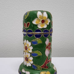 Vintage Cloisonné Toothpick-Match Holder