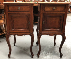Lovely Pair Of French Oak Bedsides | Antique & Vintage | Moonee Ponds Antiques | Australia Wide Delivery