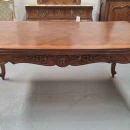 Louis XV Style Parquetry Top Extension Table