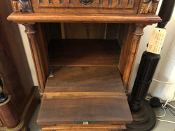 Henry II Style Walnut Inset Marble Top Single Bedside | Antique & Vintage | Moonee Ponds Antiques | Australia Wide Delivery