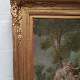 French Romantic Scene Oil Painting On Canvas