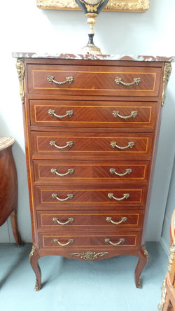 French Louis XV Style Mahogany Seven Drawer Semainier | Antique & Vintage | Moonee Ponds Antiques | Australia Wide Delivery