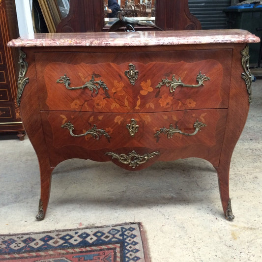 French Walnut Marquetry Commode