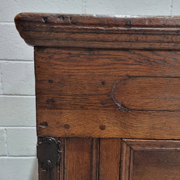 Fabulous early 19th Century French Oak carved coffer/ trunk. It has amazing patina and has a small inside storage section which originally would of been used for candles. It is in in good original condition.