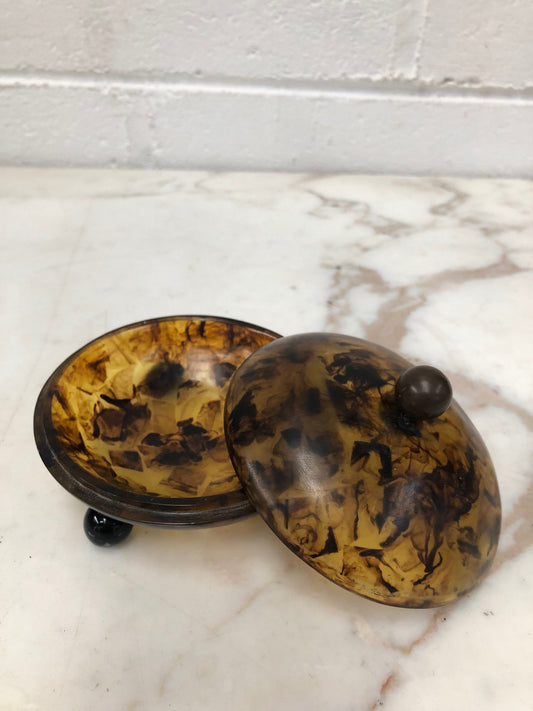 Art Deco Faux Tortoiseshell Trinket Box