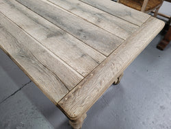 French Stripped Oak Pedestal Stretcher Base Farmhouse Table | Antique & Vintage | Moonee Ponds Antiques | Australia Wide Delivery