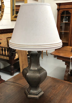 Superb Pair Of Pewter Covered Bronze Table Lamps | Antique & Vintage | Moonee Ponds Antiques | Australia Wide Delivery