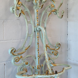 Very attractive 19th Century French cast iron painted and gilded hall stand with original small mirror. Sourced from France and in good original condition.