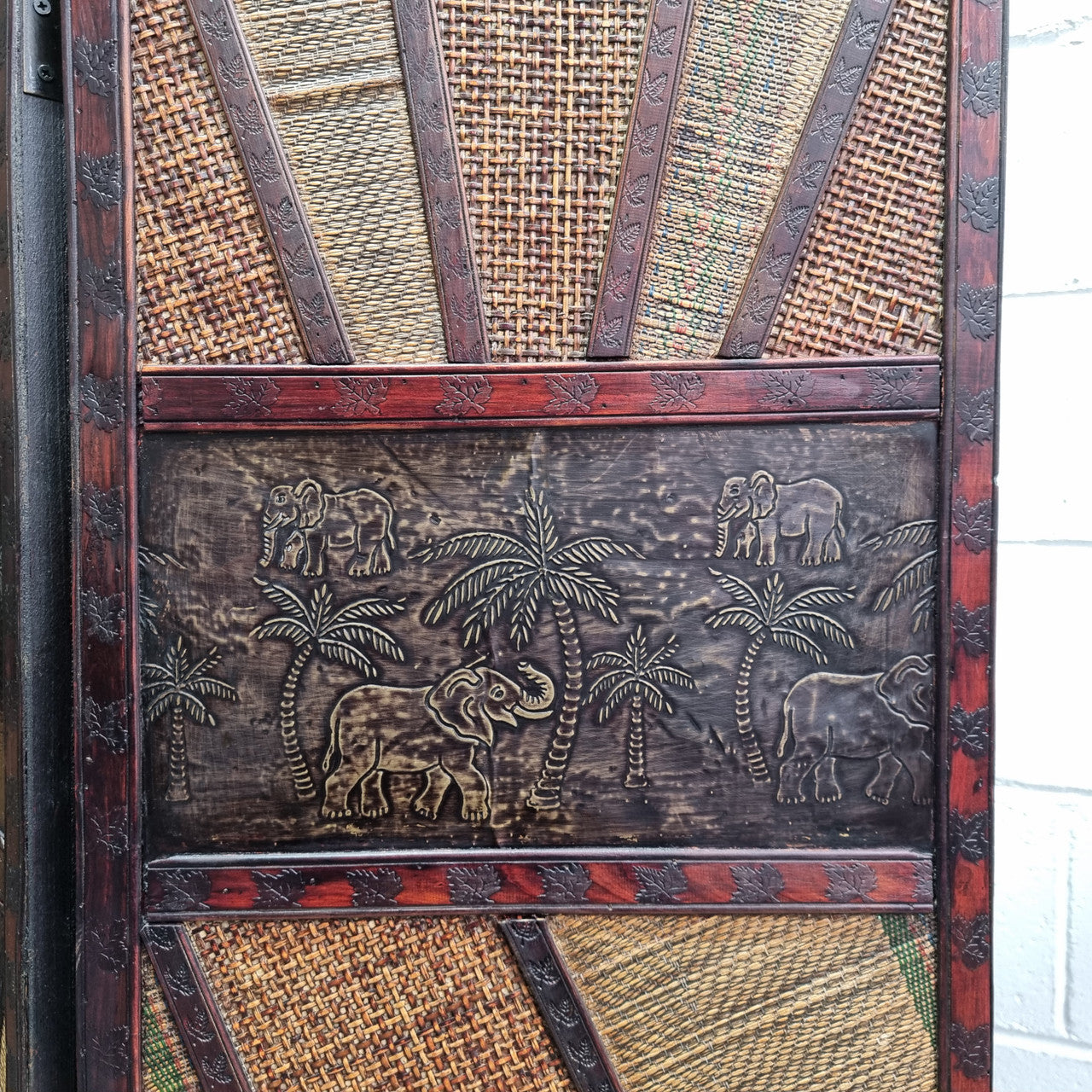 Vintage Three Panel Room Divider With Elephants | Antique & Vintage | Moonee Ponds Antiques | Australia Wide Delivery