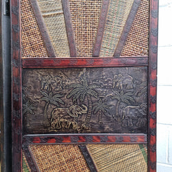 Vintage Three Panel Room Divider With Elephants | Antique & Vintage | Moonee Ponds Antiques | Australia Wide Delivery