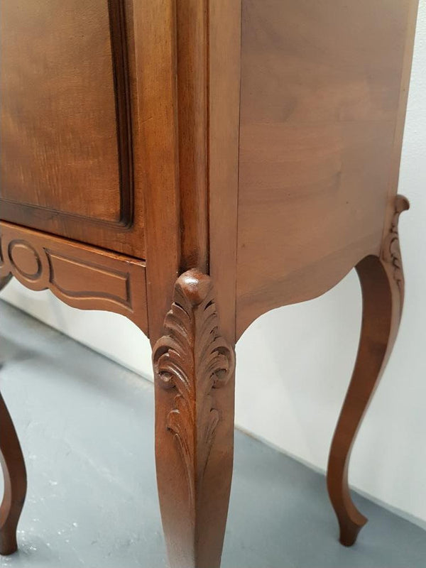 Single French Walnut Bedside Cabinet