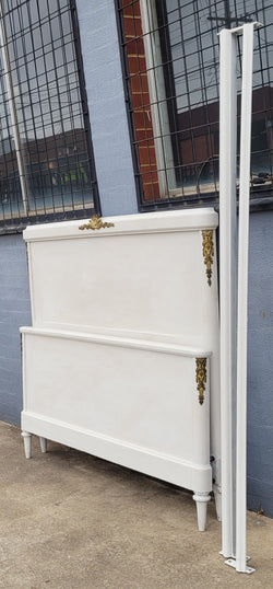 French Louis 16th Style Chalk Painted Queen Size Bed | Antique & Vintage | Moonee Ponds Antiques | Australia Wide Delivery