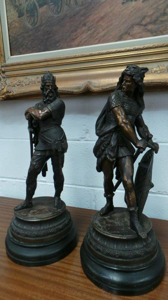 Pair of Victorian Viking Statues – Moonee Ponds Antiques