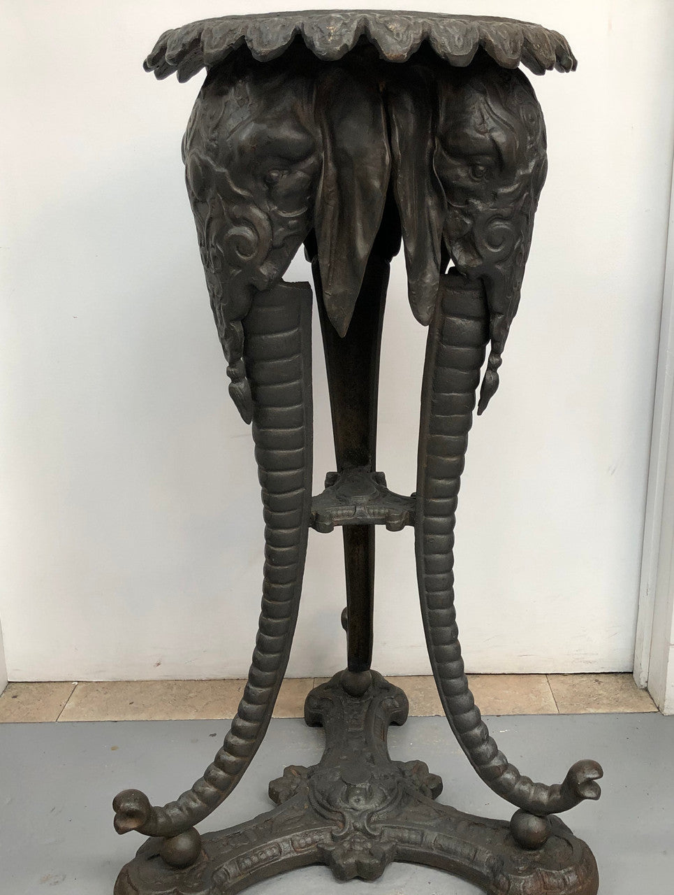 French Patina Bronzed Plant Stand Of Three Elephants | Antique & Vintage | Moonee Ponds Antiques | Australia Wide Delivery