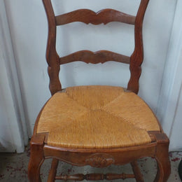 Set of Four French Oak Dining Chairs-1