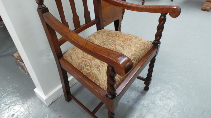 Pair of Oak Jacobean Carver Chairs