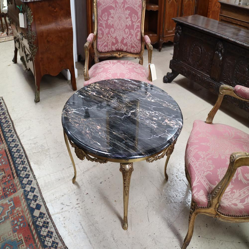 French Portoro Marble Coffee Table