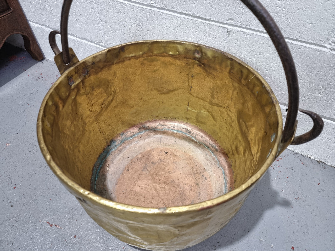 Antique French Brass Firewood Handled Bucket | Antique & Vintage | Moonee Ponds Antiques | Australia Wide Delivery