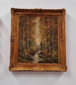 French Signed Oil On Canvas Depicting Impressionist Landscape In Gilt Frame | Antique & Vintage | Moonee Ponds Antiques | Australia Wide Delivery