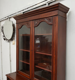 Walnut Edwardian Bookcase With Pull Out Secretaire | Antique & Vintage | Moonee Ponds Antiques | Australia Wide Delivery
